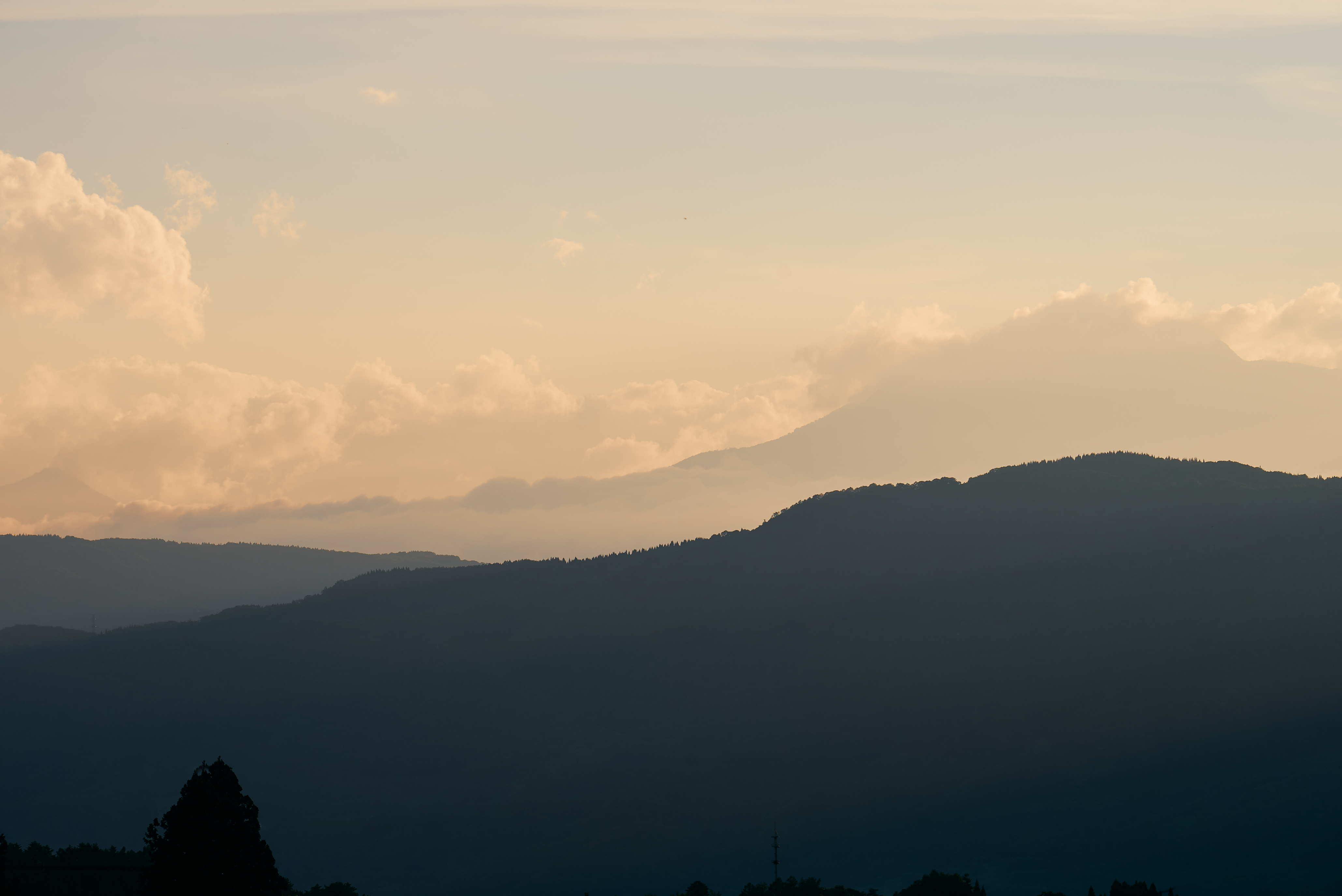 野沢温泉の夕景